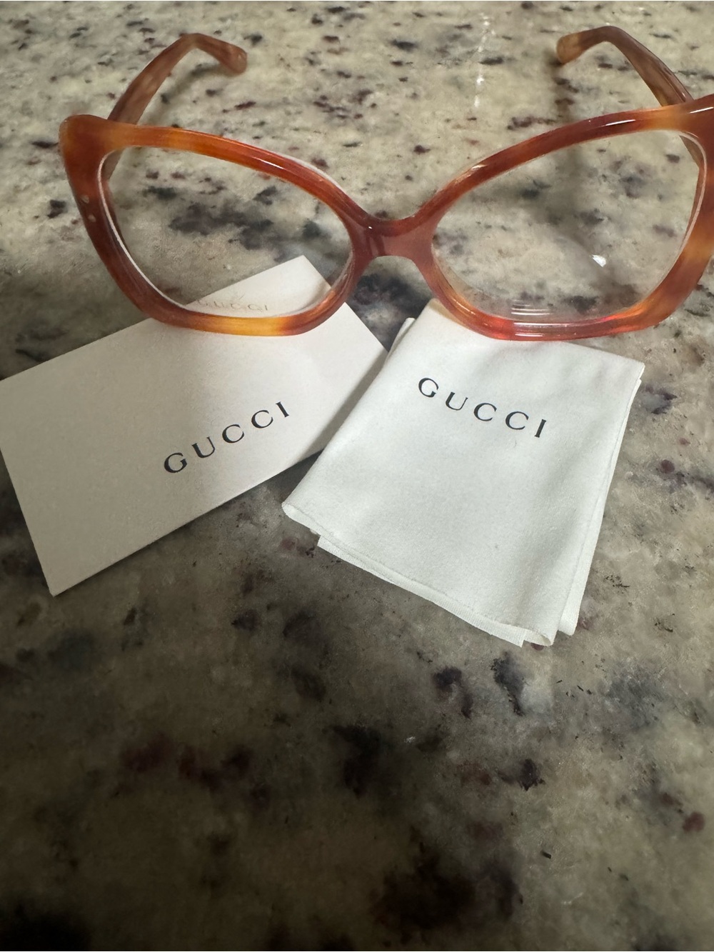 Gucci Women's Amber-Orange Cat Eye Glasses